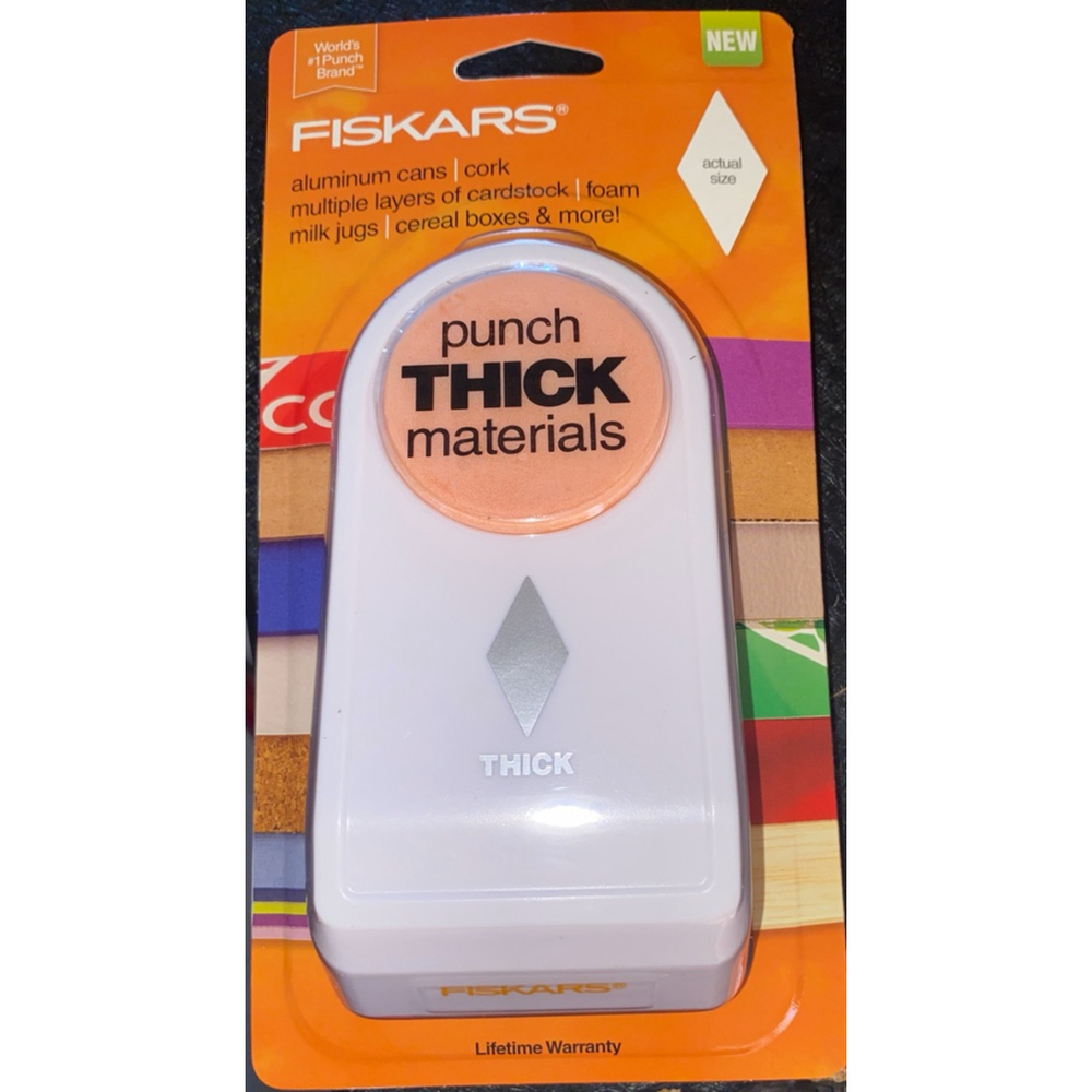NEW Fiskars Diamond Thick Materials Punch (1.5") 109260-1001